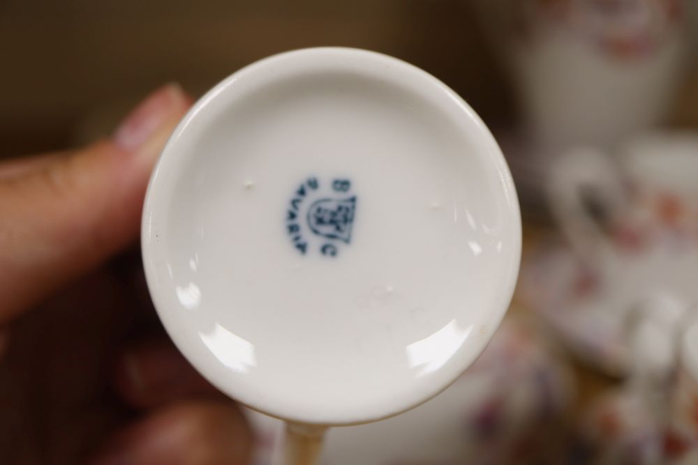 A quantity of mixed tea wares including creamware plates, Wedgwood, etc.